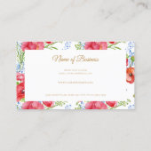 Elegante Rote Pfeffer und Schmetterlinge und Gold Visitenkarte (Rückseite)