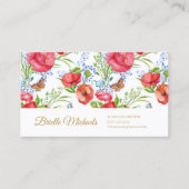 Elegante Rote Pfeffer und Schmetterlinge und Gold Visitenkarte (Vorderseite)