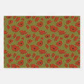 Elegante rote Pflaumen mit Niedlichen grünen Blätt Geschenkpapier Set (Vorderseite 3)