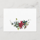 Elegante Rote Poinsettia Details zur Wasserfarbe Begleitkarte (Rückseite)