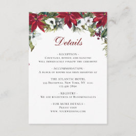 Elegante Rote Poinsettia Details zur Wasserfarbe Begleitkarte