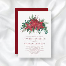 Elegante rote Poinsettien-Weihzeit-Hochzeit 