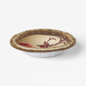 Elegante Rote Rentiere Moose Goldener Schnee frohe Pappteller (Gewinkelt)