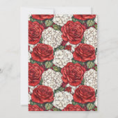 Elegante Rote Rose 18. Geburtstag Einladung (Rückseite)