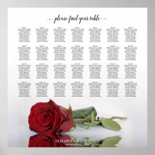 Elegante Rote Rose 28 Tafelübersicht Poster