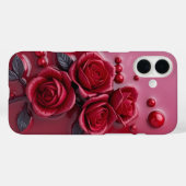Elegante Rote Rose 3D Floral Phone Case (Rückseite (Horizontal))