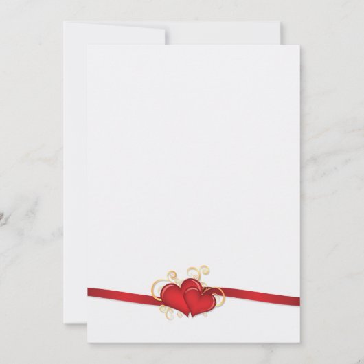 Elegante rote Rose 40. Hochzeitstag Einladung (Rückseite)