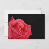 Elegante Rote Rose-Antwortkarten mit Menüoptionen RSVP Karte (Rückseite)