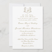 Elegante rote Rose auf Vintager Hochzeit Einladung (Vorderseite)