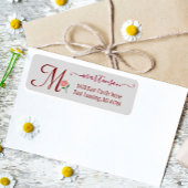 Elegante Rote Rose benutzerdefinierte Monogramm-Sw