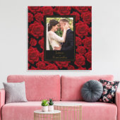 Elegante Rote Rose - Benutzerdefiniertes Foto Leinwanddruck (Insitu (Wohnzimmer))