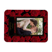 Elegante Rote Rose - Benutzerdefiniertes Foto Magnet (Horizontal)