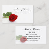 Elegante Rote Rose Beruflich Rot und Weiß Visitenkarte (Vorne/Hinten)