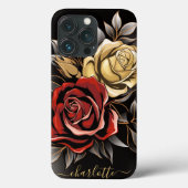 Elegante Rote Rose Blume Case-Mate iPhone Hülle (Rückseite)