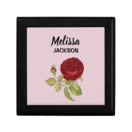 Elegante rote Rose Blume rosa Erinnerungskiste