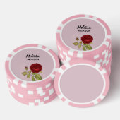 Elegante rote Rose Blume rosa Pokerchips (Stapel)