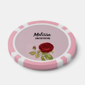 Elegante rote Rose Blume rosa Pokerchips (Einzeln)