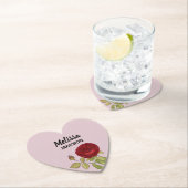 Elegante rote Rose Blume rosa Untersetzer (Vor Ort)