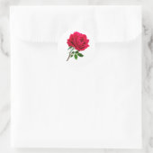 Elegante Rote Rose Blume Runder Aufkleber (Tasche)