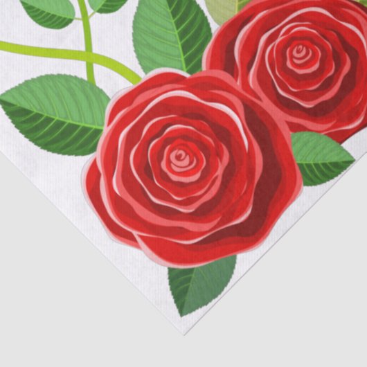 Elegante Rote Rose Blume und Schmetterlingsdekoupa Seidenpapier (Detail)