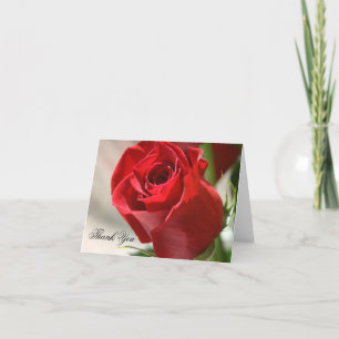 Elegante Rote Rose Blumenhochzeit Dankeschön-Karte Dankeskarte