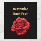 Elegante Rote Rose Blumenkohl Individuelle Name Weinetikett (Einzelnes Label)