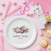 Elegante Rote Rose Blumenweihnachtszeit Pappteller (Party)