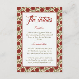 Elegante Rote Rose Blumenzettel Begleitkarte