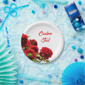 Elegante Rote Rose Bouquet Personalisiert Pappteller (Party)