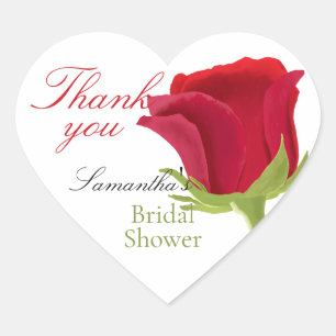 Elegante Rote Rose Brautparty Heart Sticker