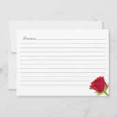Elegante Rote Rose Brautparty Rezept Mitteilungskarte (Rückseite)