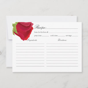 Elegante Rote Rose Brautparty Rezept Mitteilungskarte