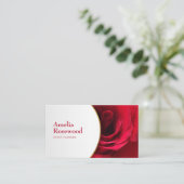 Elegante Rote Rose Business Card Visitenkarte (Stehend Vorderseite)