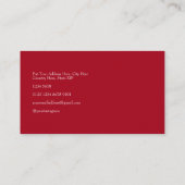 Elegante Rote Rose Business Card Visitenkarte (Rückseite)