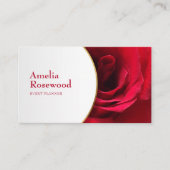 Elegante Rote Rose Business Card Visitenkarte (Vorderseite)