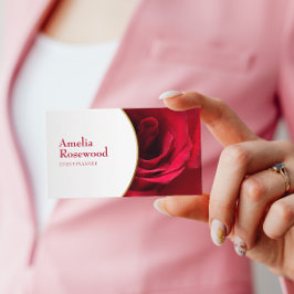 Elegante Rote Rose Business Card Visitenkarte