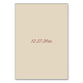 Elegante Rote Rose & Cream Peony Table Card Tischnummer (Rückseite)