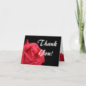 Elegante Rote Rose Danke Karten (Vorderseite)