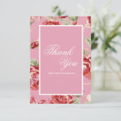 Elegante Rote Rose Dankeskarte (Stehend Vorderseite)