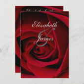 Elegante Rote Rose Einladung (Vorne/Hinten)
