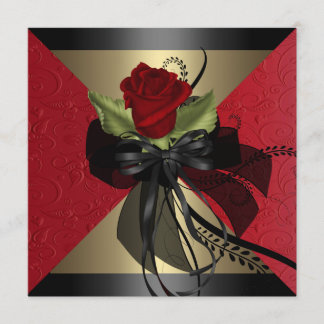 Elegante Rote Rose Einladung zum Geburtstag