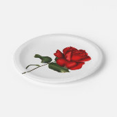 Elegante Rote Rose Elegant Glam Floral Wedding Par Pappteller (Schrägansicht)