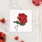 Elegante Rote Rose Elegant Glam Floral Wedding Par Serviette (Beispiel)