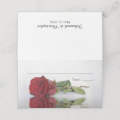 Elegante Rote Rose Elegantes Hochzeitstichtraining Platzkarte (Außenseite Aufgefaltet)