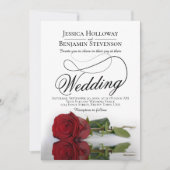 Elegante Rote Rose Extravagantes Script QR Code Ho Einladung (Vorderseite)