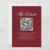 Elegante Rote Rose Extravagantes Script QR Code Ho Einladung (Rückseite)