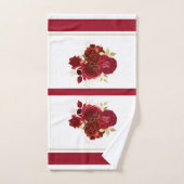 Elegante Rote Rose Floral Badhandtuch Set (Handtuch)