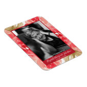 Elegante Rote Rose floral in Love Memory Beerdigun Magnet (Rechte Seite)