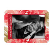 Elegante Rote Rose floral in Love Memory Beerdigun Magnet (Horizontal)