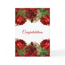 Elegante Rote Rose Floral Wedding Herzlichen Glück